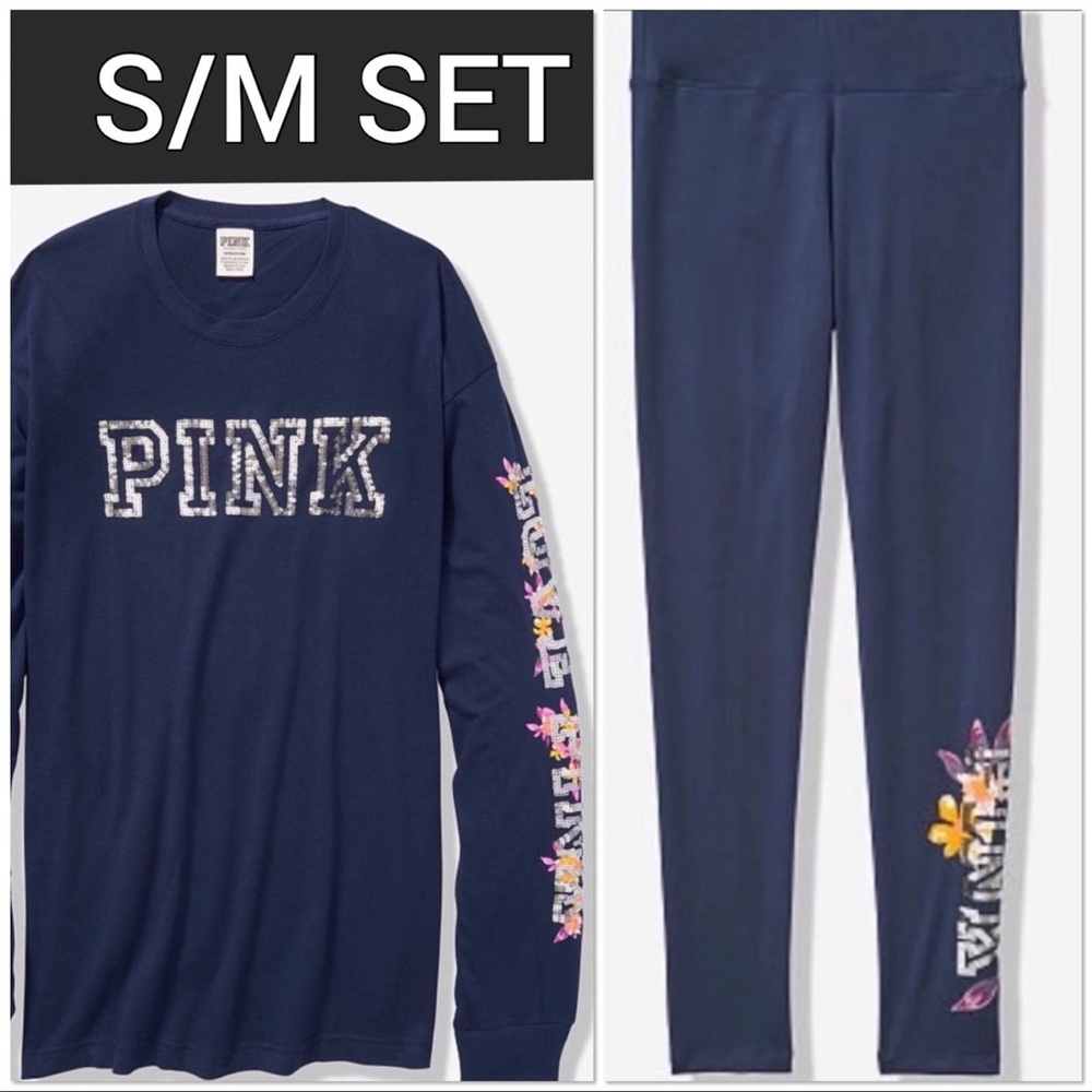 NWT VS PINK FLORAL BLING SET